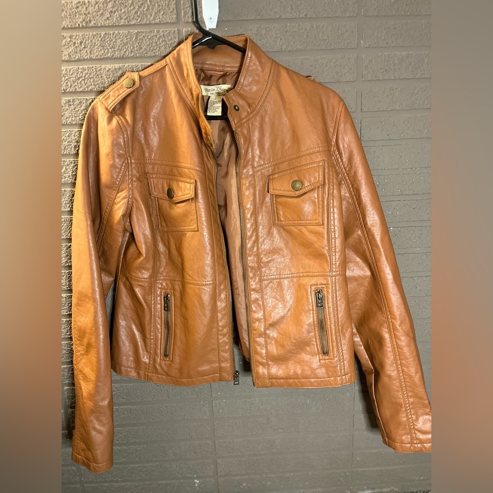 Paris Blues Women's Brown Faux Leather Jacket